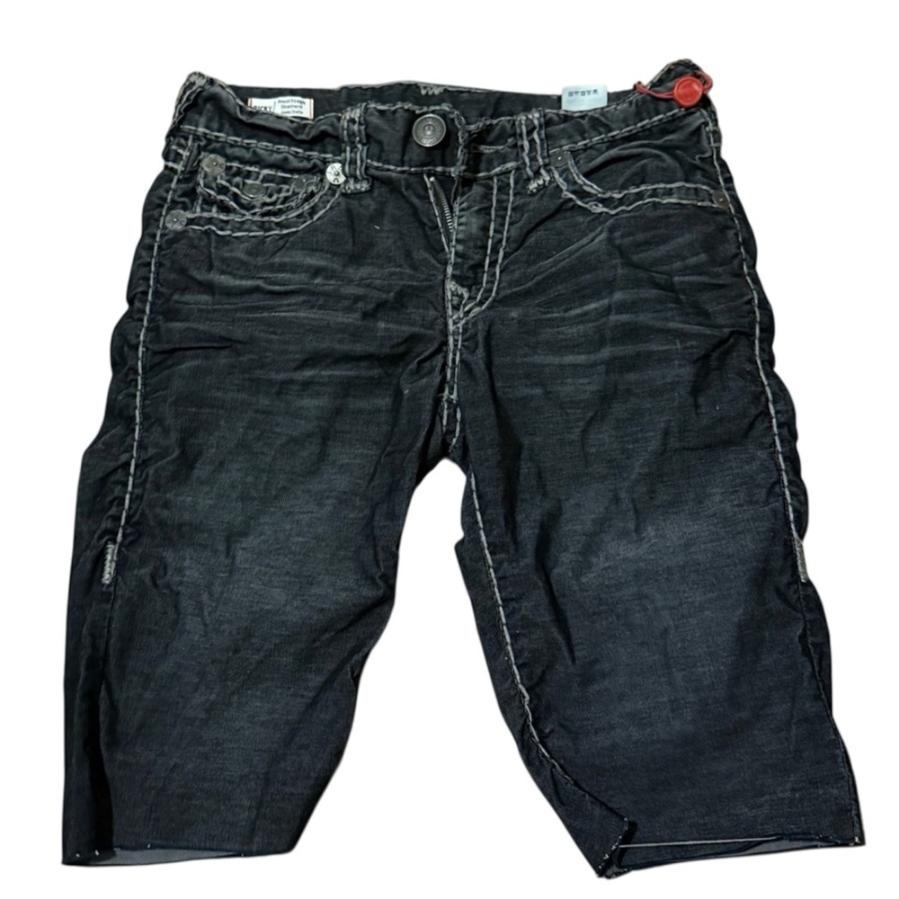 True Religion Black Jean Shorts